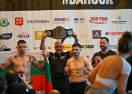 Sergej Braun und sein Kontrahent beim Battle of Barock in Fulda auf der Pressekonferenz