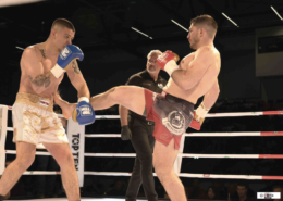 Sergej Braun im Ring mit einem Kontrahenten beim Battle of Barock in Fulda