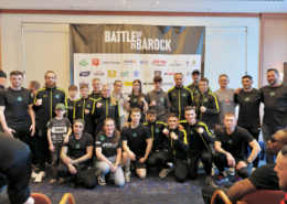 Teamfoto auf der Pressekonferenz zum Battle of Barock IV